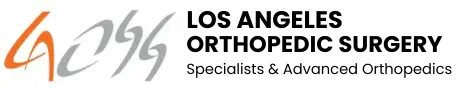 Los Angeles Orthopedic Surgery Specialists logo in orange, black, white, and gray
